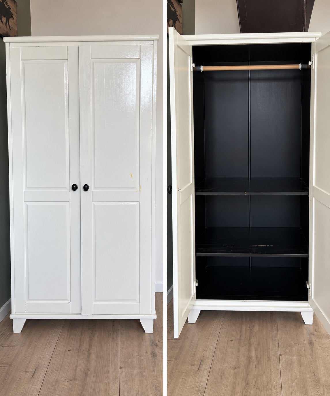 IKEA HEMNES kledingkast wit – massief hout, Huis en Inrichting, Ophalen, Gebruikt, 50 tot 100 cm, 150 tot 200 cm