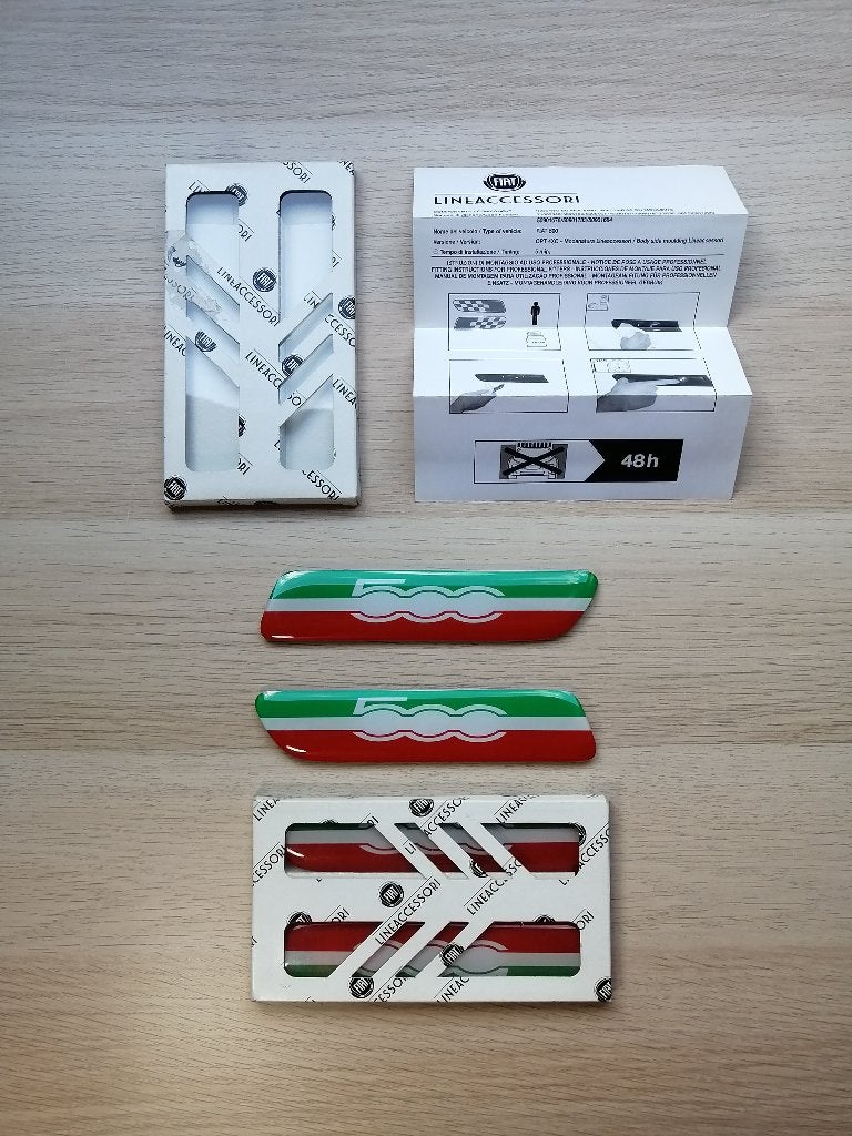 Fiat 500 / 500c Vlag - Originele Fiat 500 Zijschermbadge, Ophalen of Verzenden