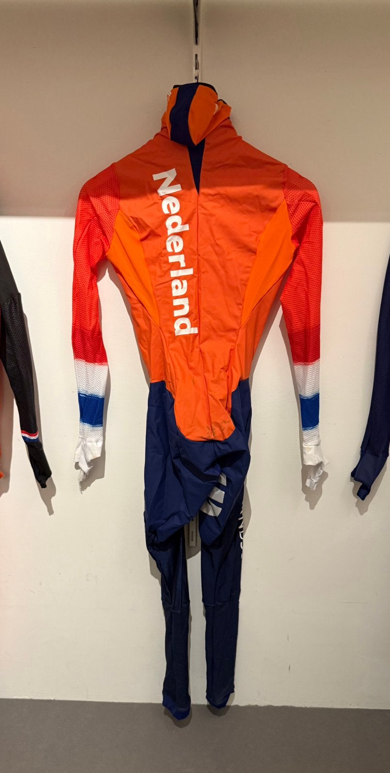 (Wedstrijd) schaatspak Nederland, Kleding | Heren, Maat 52/54 (L), Verzenden, Oranje, Zo goed als nieuw