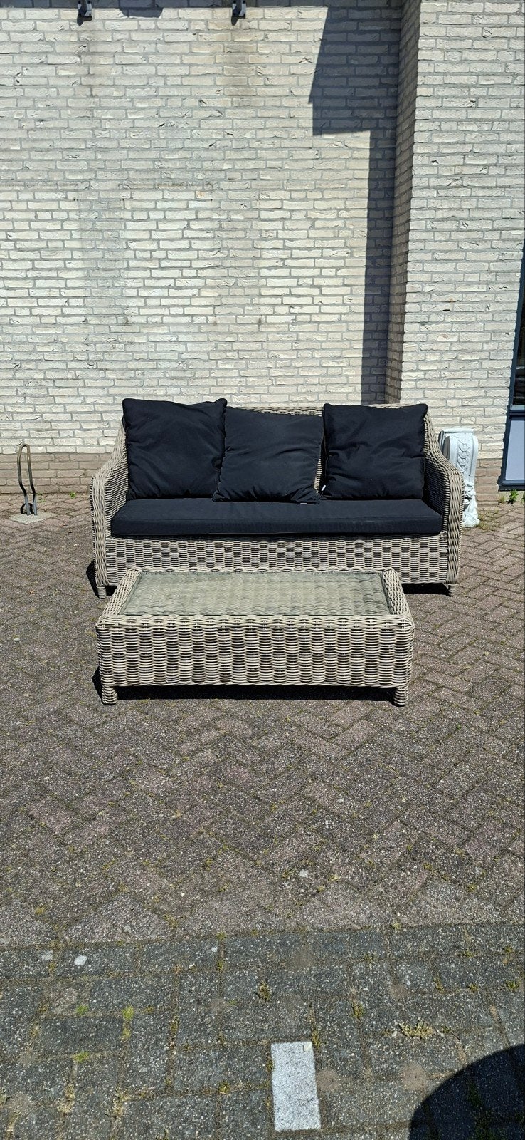 B7 Club Collection Wicker Loungeset met Salontafel, Ophalen