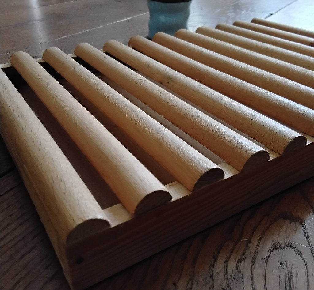 Houten broodplank - stokbroodplank met kruimelopvang - hout, Snij-/serveerplank, Ophalen of Verzenden, Gebruikt, Hout
