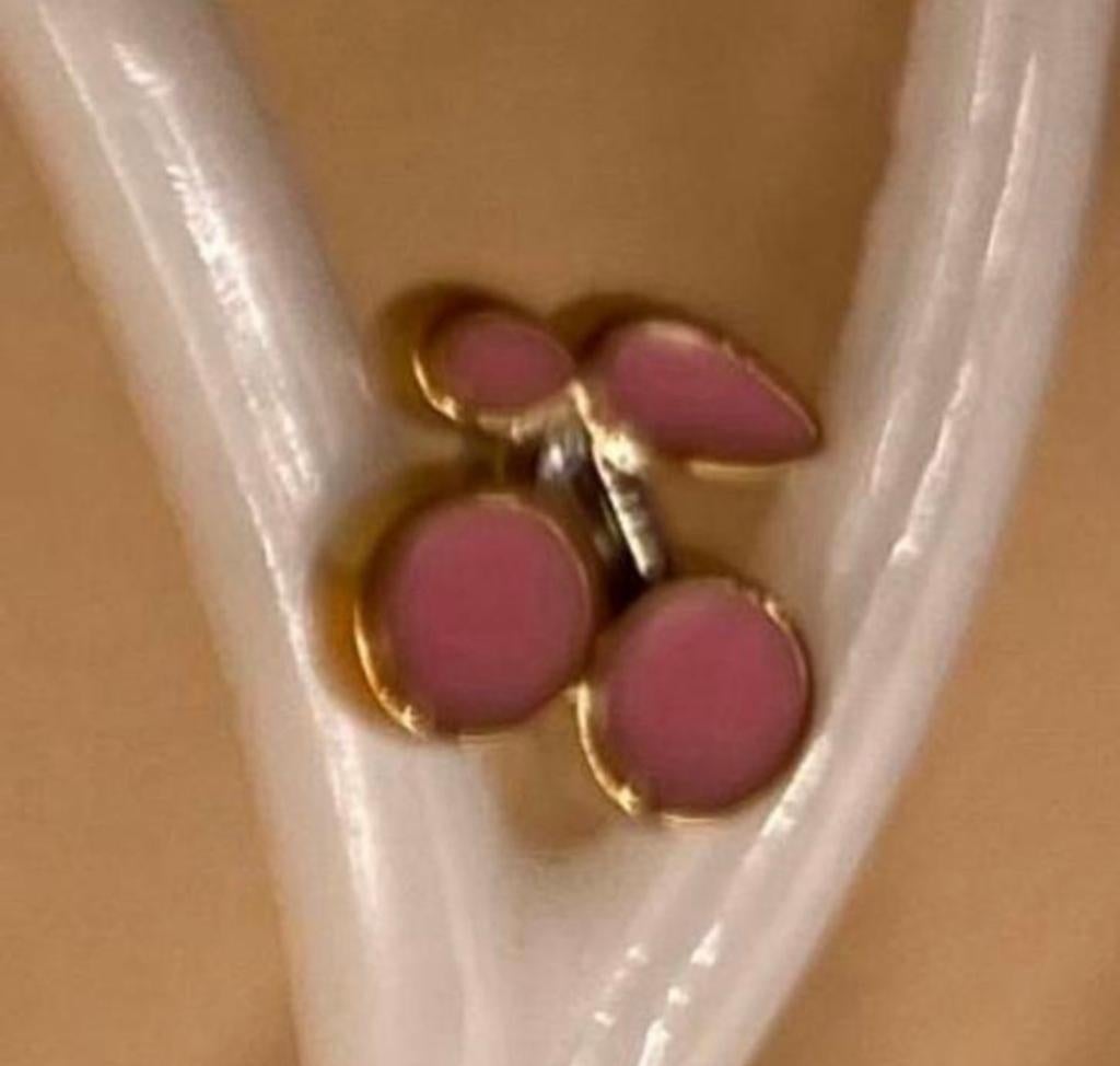 GOUDKLEURIGE / ROZE KERSEN OORBELLEN NIEUW, Overige materialen, Nieuw, Ophalen of Verzenden, Roze