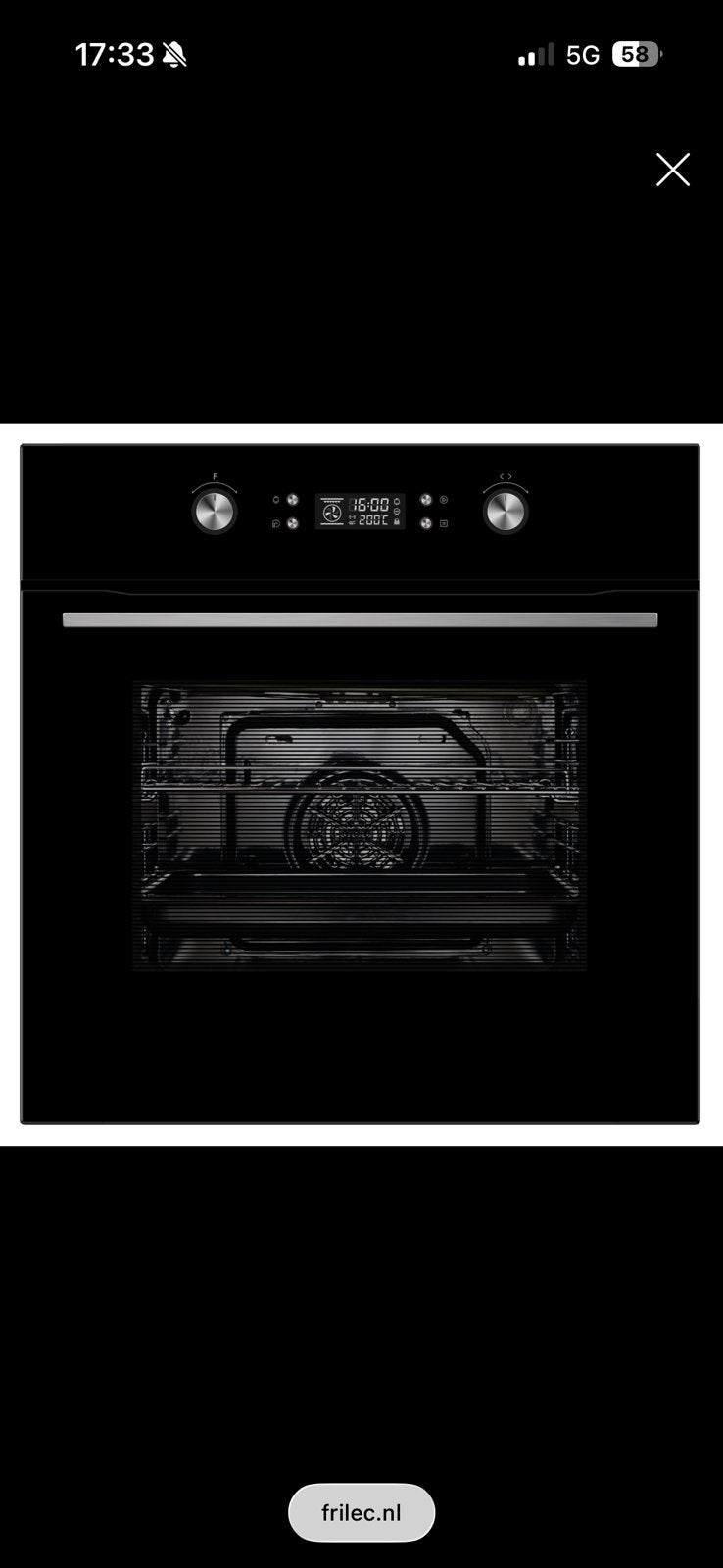 Frilec 60cm inbouw oven. Model: HAMBURG5571EBE, Witgoed en Apparatuur, Ophalen, Nieuw