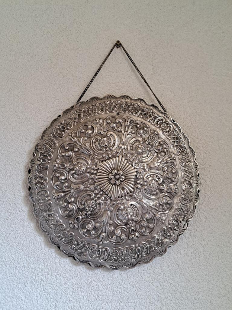 Turkse trouwspiegel van zilver, Ophalen of Verzenden, Minder dan 50 cm