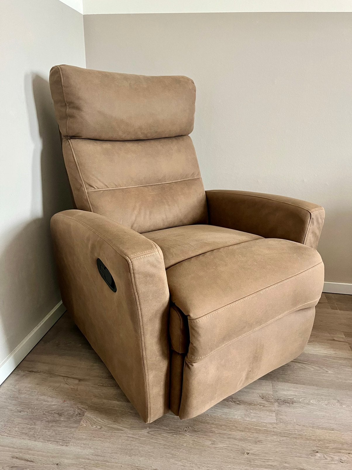 Fauteuil stof lichtbruin, Ophalen, Gebruikt, 75 tot 100 cm, Stof