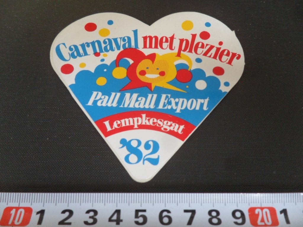 sticker ehv carnaval lampengat lemkesgat pall mall export 82, Ophalen of Verzenden, Zo goed als nieuw