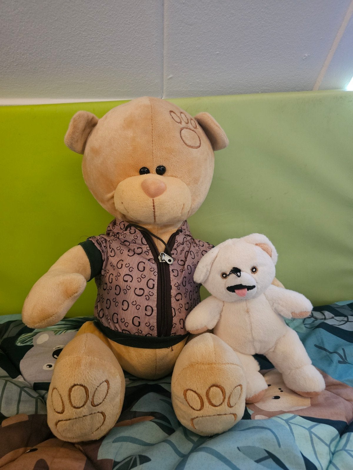 Twee schattige teddyberen: groot en klein, Gebruikt, Beer, Ophalen of Verzenden, Middelgroot (20 tot 80 cm)