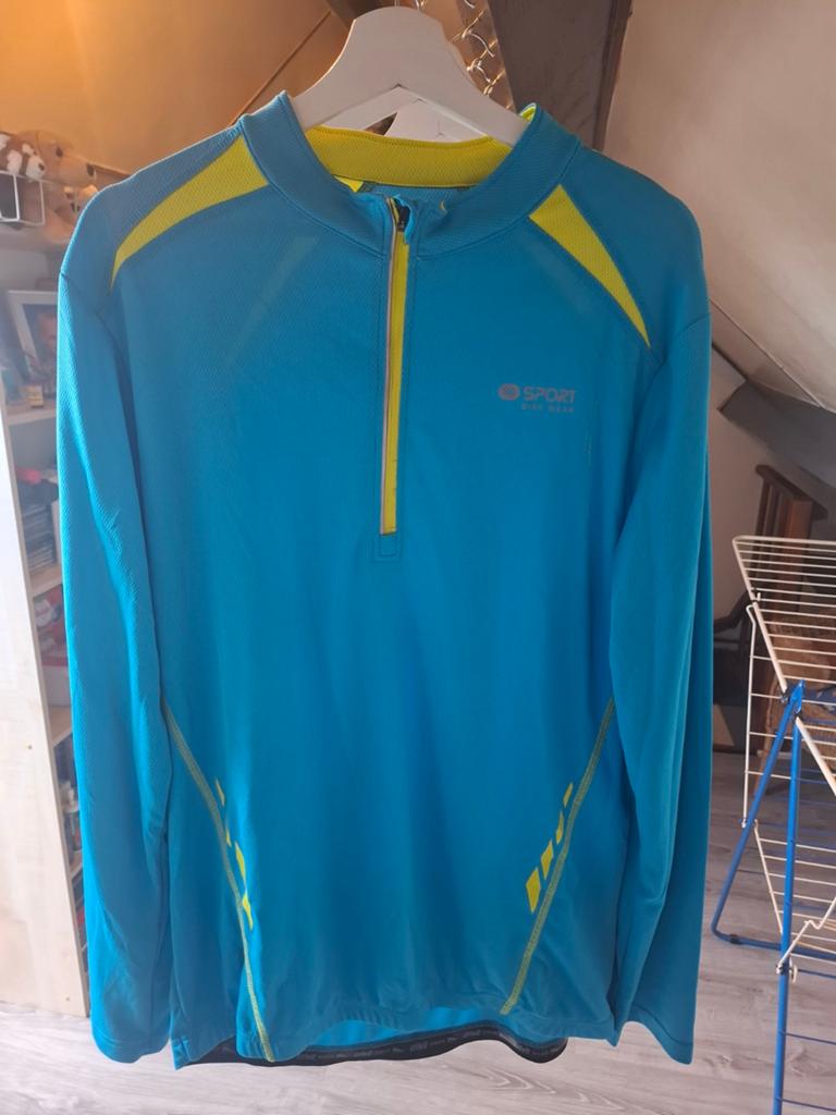 Crivit Sports sportshirt lange mouwen XL 56/58, Kleding | Heren, Sportkleding, Blauw, Maat 56/58 (XL), Ophalen of Verzenden, Zo goed als nieuw