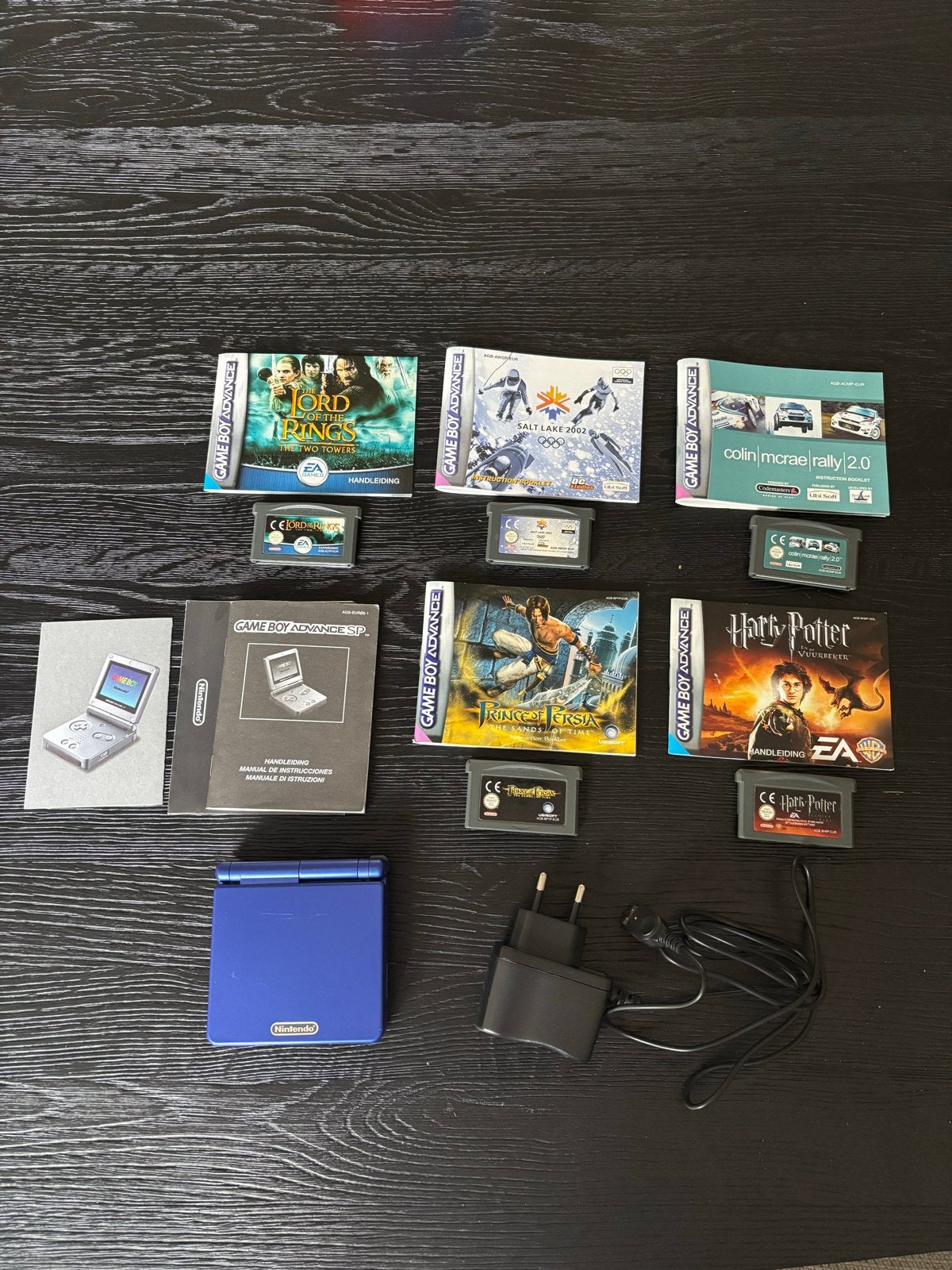 Game Boy Advance SP met 5 spellen en oplader, Avontuur en Actie, Gebruikt, 1 speler, Ophalen of Verzenden