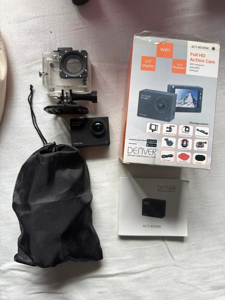 Denver ACT-8030W Full HD Action Cam met WiFi, Ophalen of Verzenden, Zo goed als nieuw, Overige merken