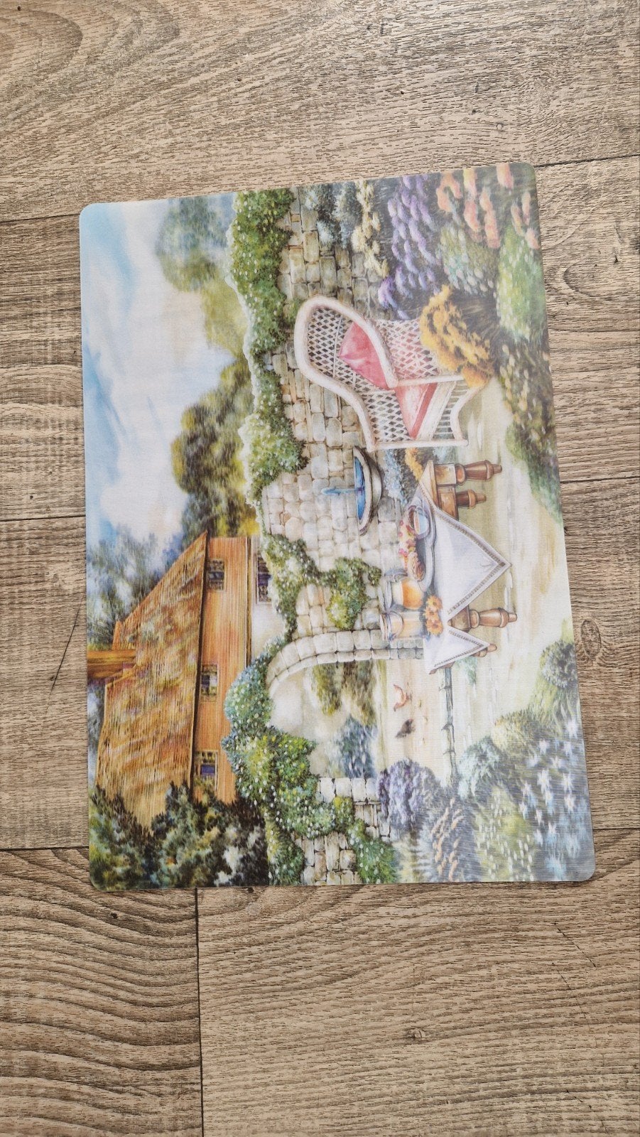 3D afbeelding met tuinmotief 43x29cm, Gebruikt, Meerkleurig, Onbekend, Kunststof
