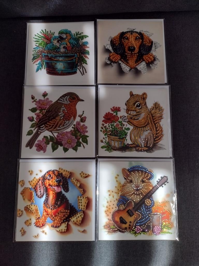 Pakket van 23 dubbele Dieren kaarten met envelop (handmade), Nieuw, Ophalen of Verzenden, Overige thema's, Nvt