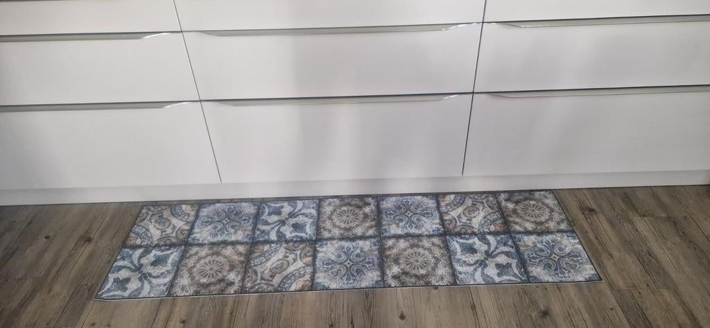 Keukenloper met leuk tegelmotief 180x50 cm, Huis en Inrichting, Ophalen, Gebruikt, Mediterraan, Tegelpatroon, 50 tot 100 cm