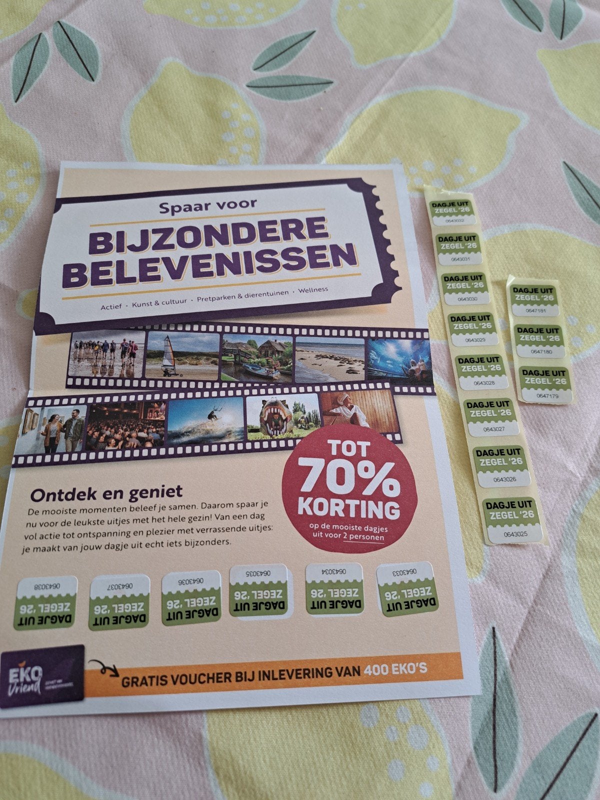 Ekoplaza spaarzegels bijzondere belevenissen, Ophalen of Verzenden