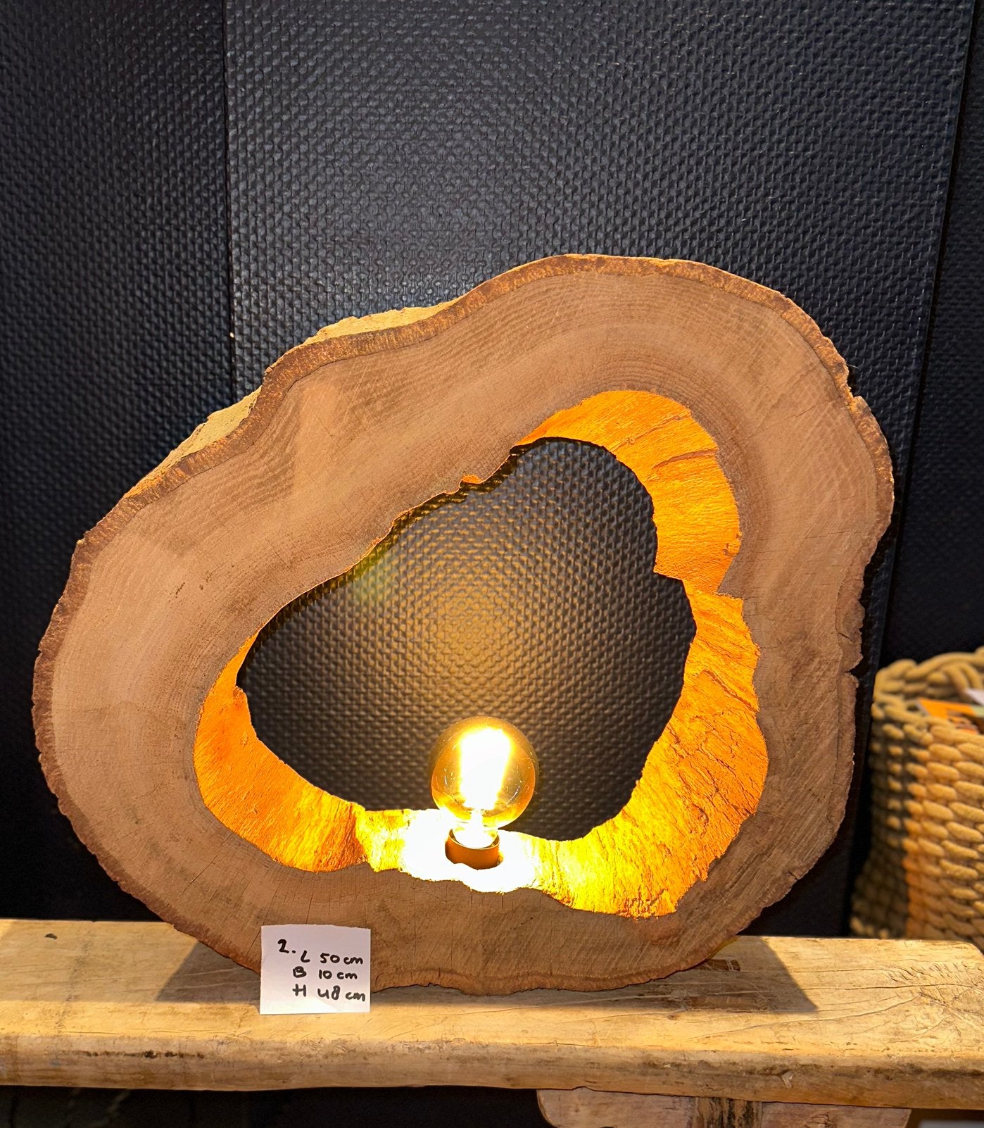 Eikenhouten boomstam verlichting, Overige merken, 48 cm, Nieuw, Ophalen of Verzenden