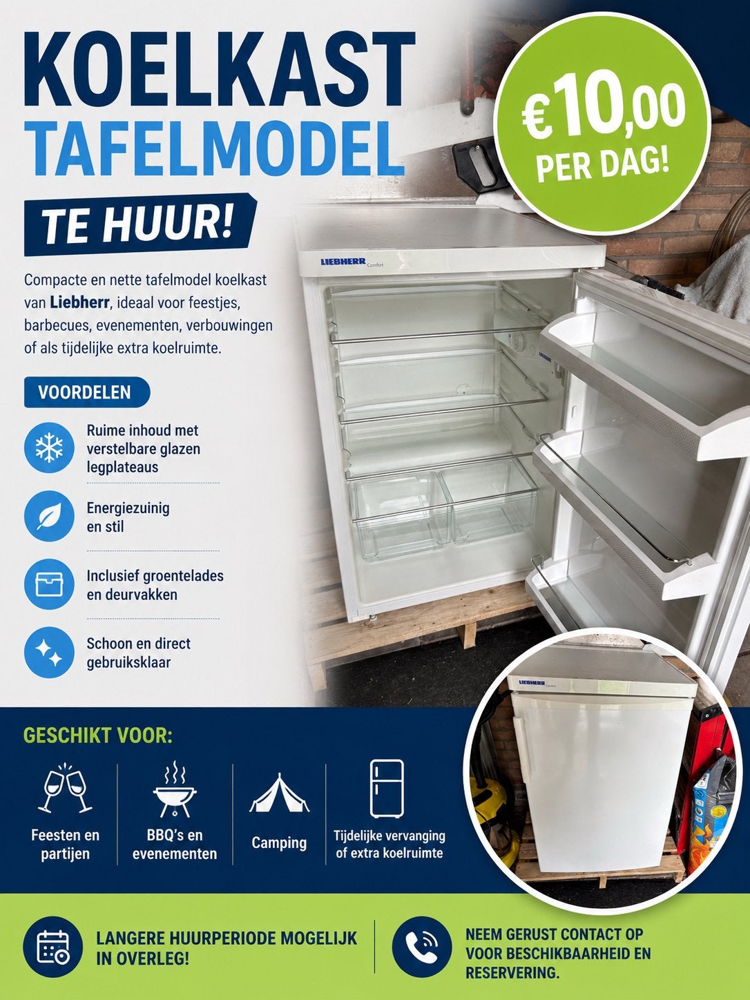 Liebherr Tafelmodel Koelkast - Compact & Energiezuinig, 100 tot 150 liter, Energieklasse A of zuiniger, 45 tot 60 cm, Ophalen