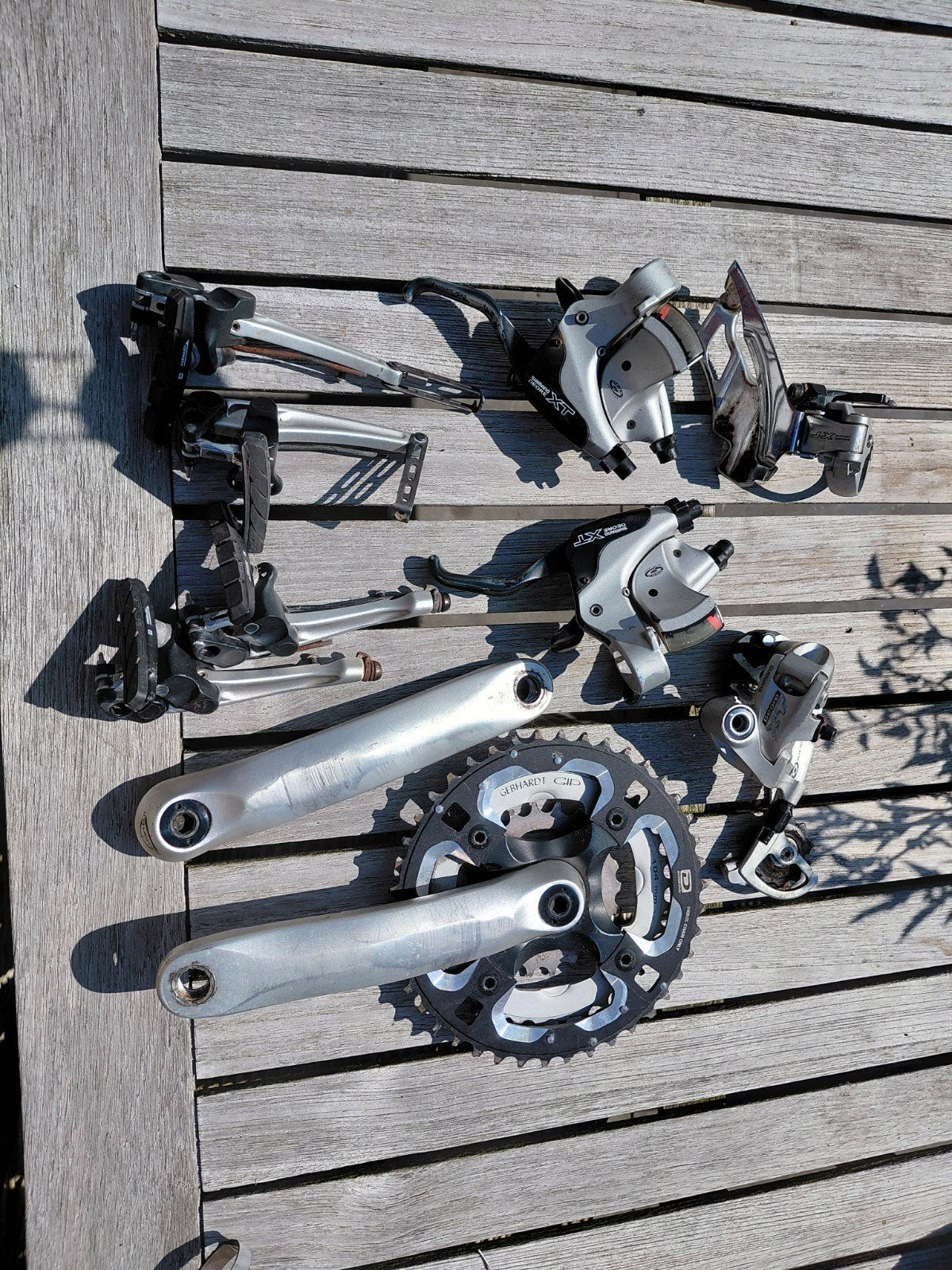 Shimano XT setje 3x9 velgremmen, Fietsen en Brommers, Fietsonderdelen, Ophalen, Remmen