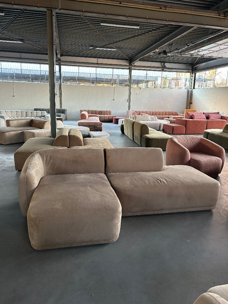 HOGE KORTINGEN op modulaire banken van 4x6sofa!, Ophalen, 125 tot 150 cm, Hoekbank, Modern, modulair, designer, Terra, beige