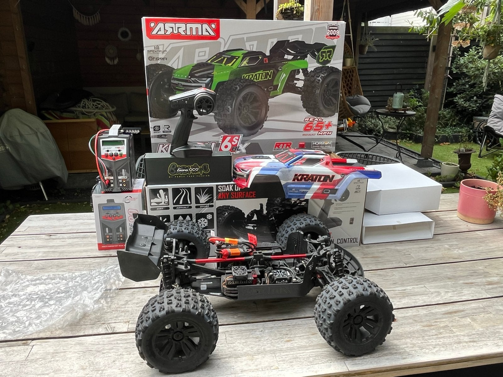 ARRMA Kraton 6S RTR RC Auto met extra's, Auto offroad, Zo goed als nieuw, RTR (Ready to Run), Schaal 1:8