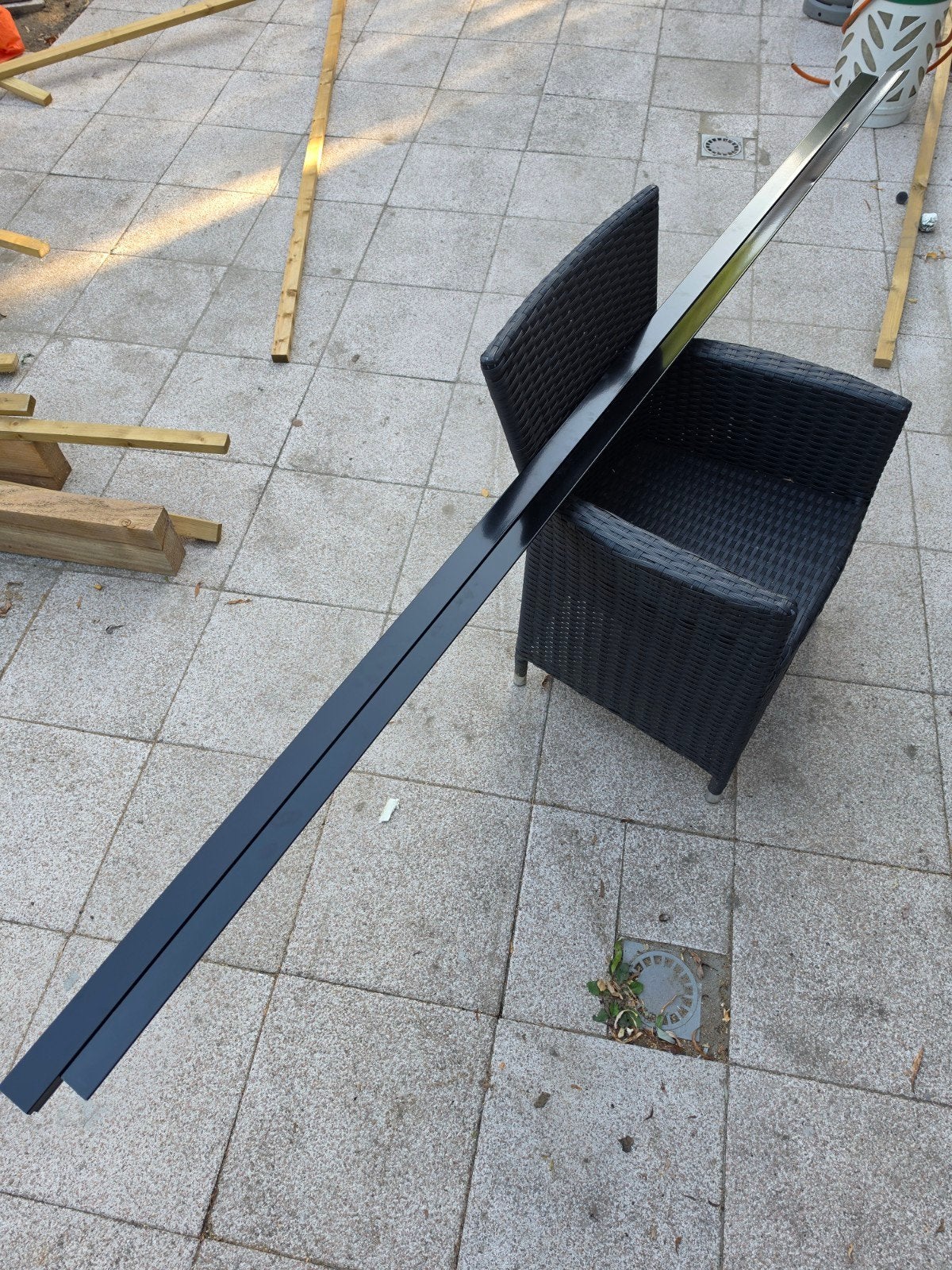 2x Zwarte Daktrim 45x45 - 2500 mm, Ophalen, Zwart, Overige typen, Nieuw