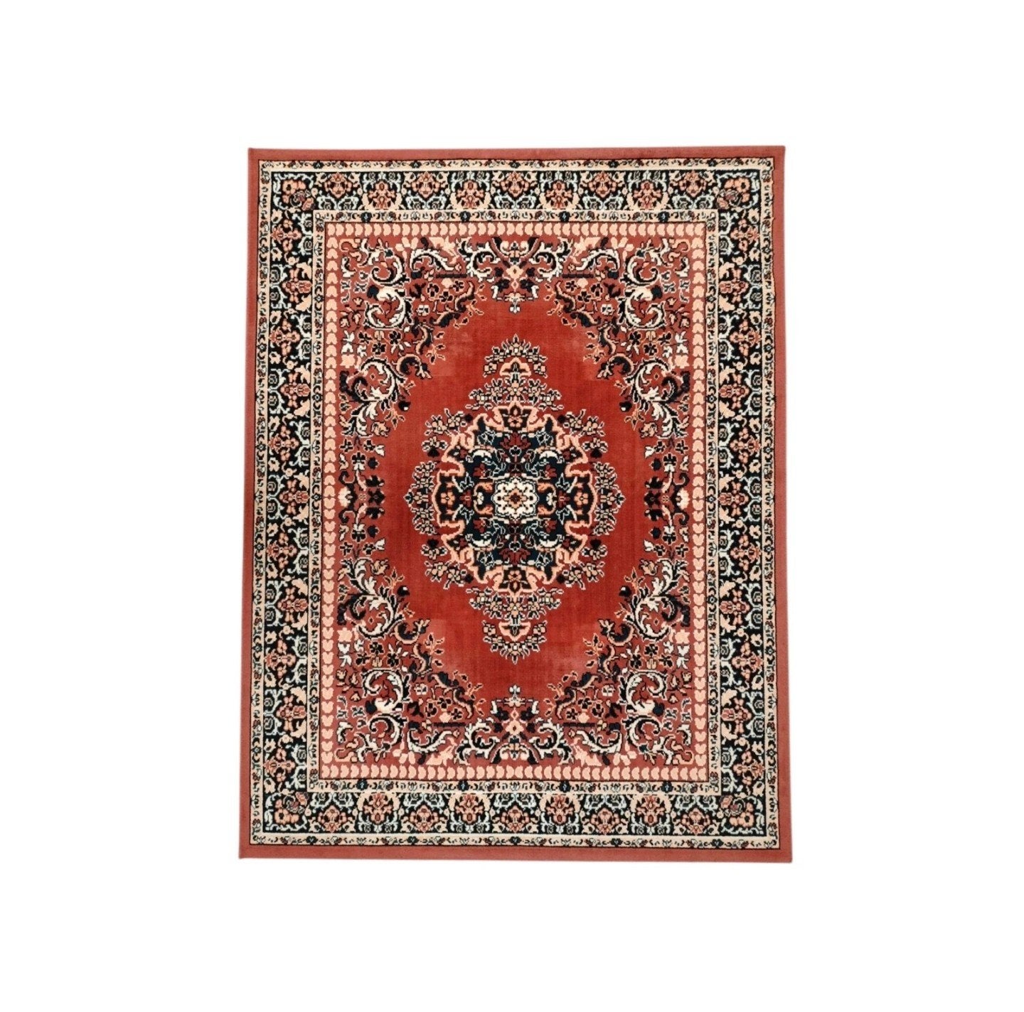 vintage oosters vloerkleed roze blauw medallion 170x223cm, 150 tot 200 cm, 200 cm of meer, Ophalen of Verzenden, .