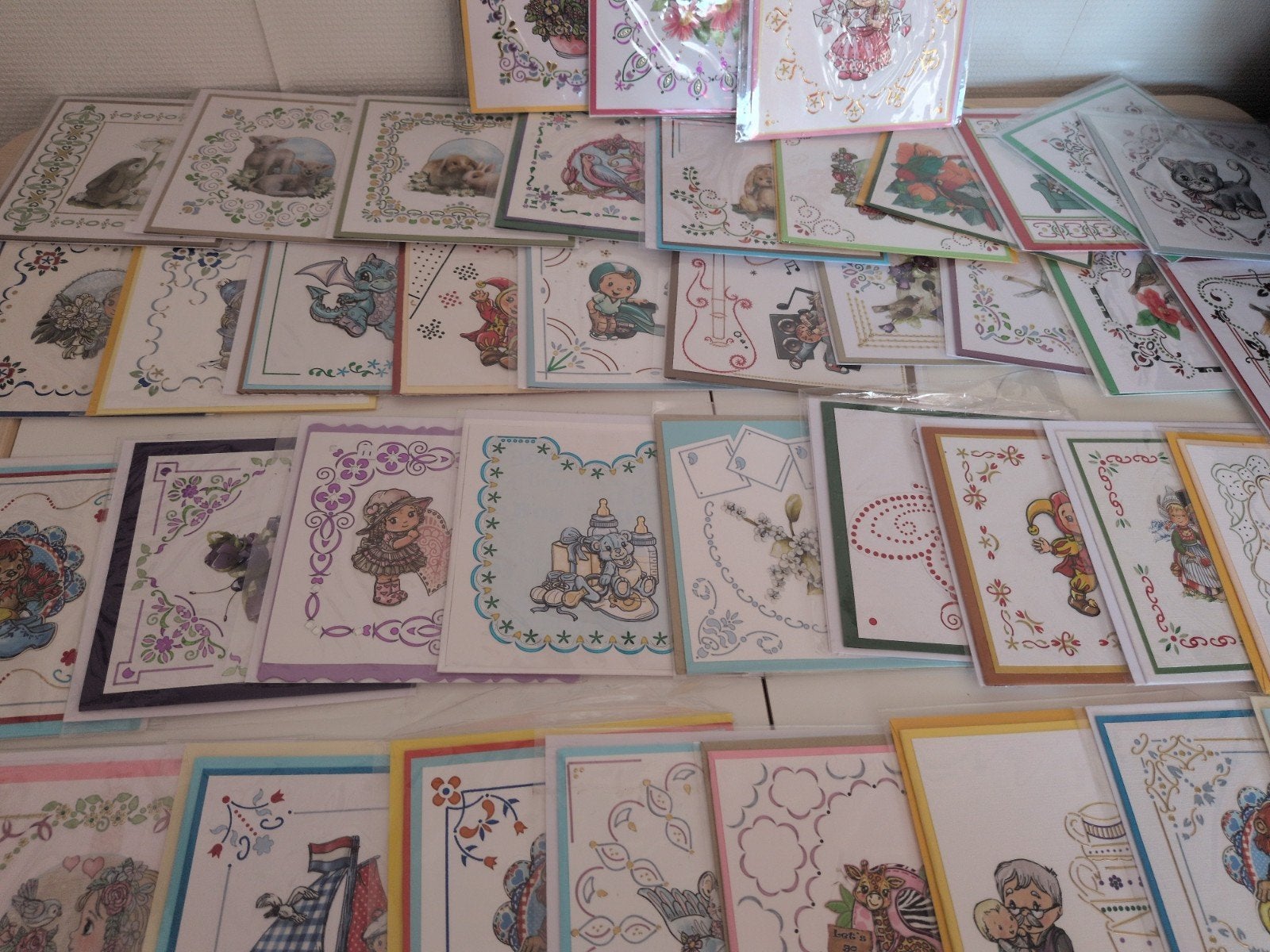 handgemaakte wenskaarten met dot and do 43 stuks, Ophalen of Verzenden, Nieuw, Papier of Karton