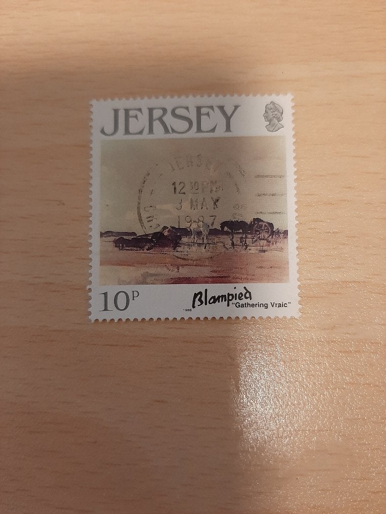 1986 Jersey schilderij kunstenaar Edmund Blampied., Verzenden, Overige landen, Gestempeld