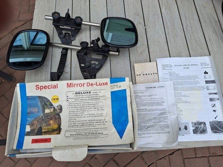 opzet auto spiegels voor caravans rijden 3 setjes, Ophalen, Gebruikt