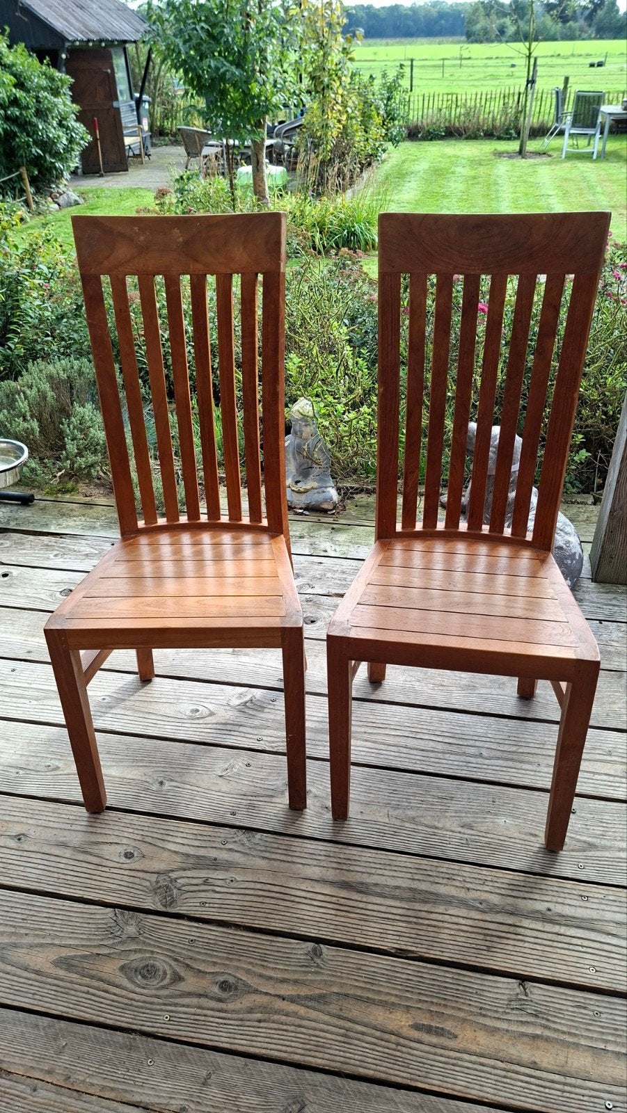 2 x teak eetkamerstoel teaken stoel, Ophalen, Gebruikt, Twee