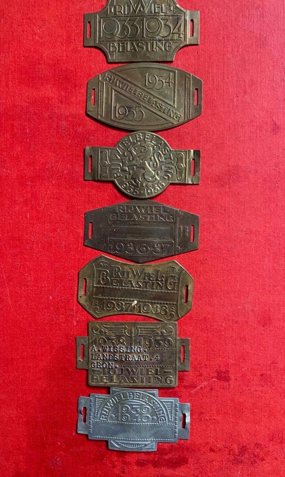 Zeldzame Rijwielbelasting Plaatjes - Jaren '30 Collectie, Verzamelen, Ophalen of Verzenden, Gebruikt