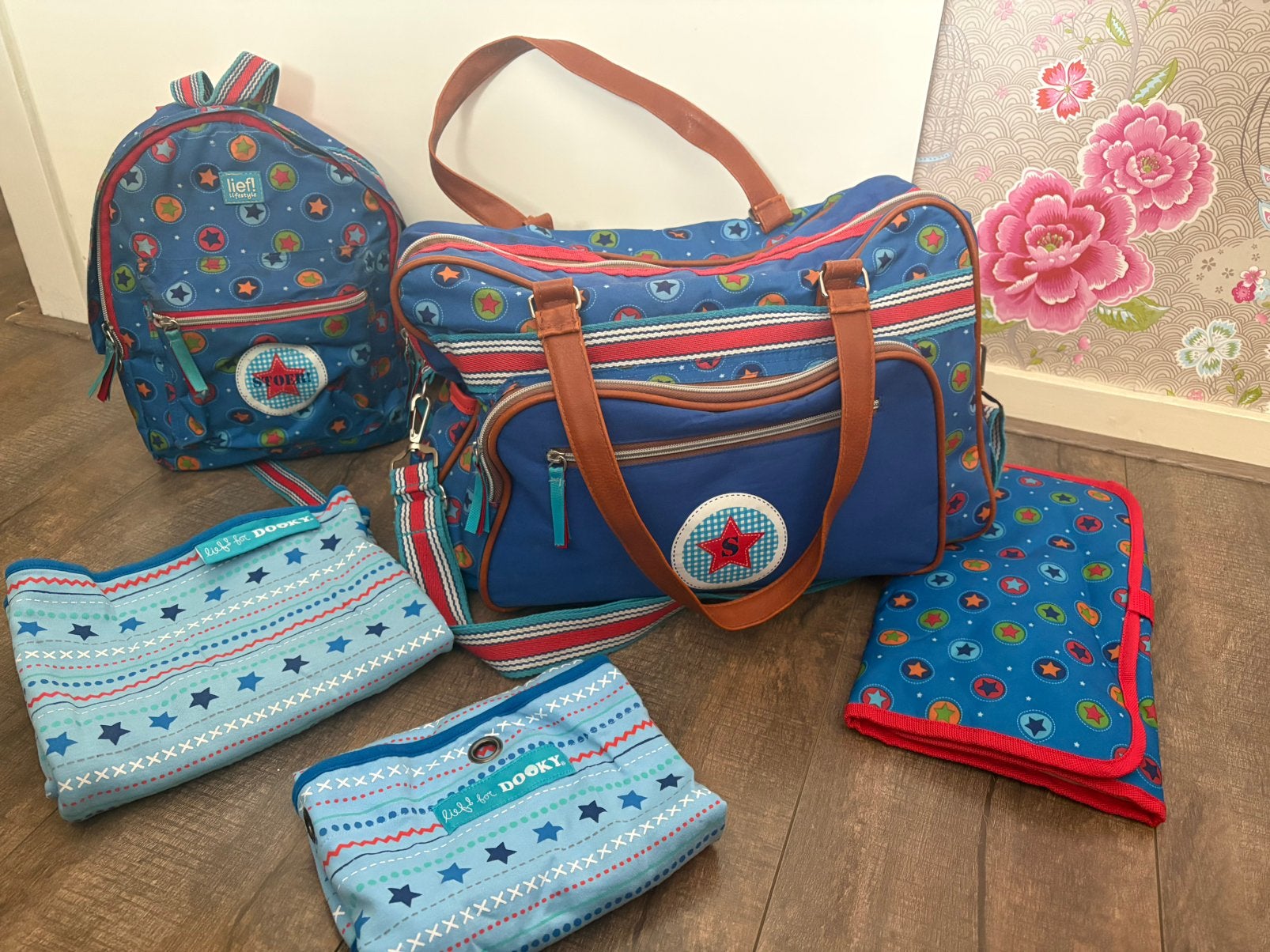 LIEF! stoer! Luiertas, rugtas, dekentje en maxi cosi cover, Verzorgingstas, Overige merken, Blauw, Ophalen of Verzenden