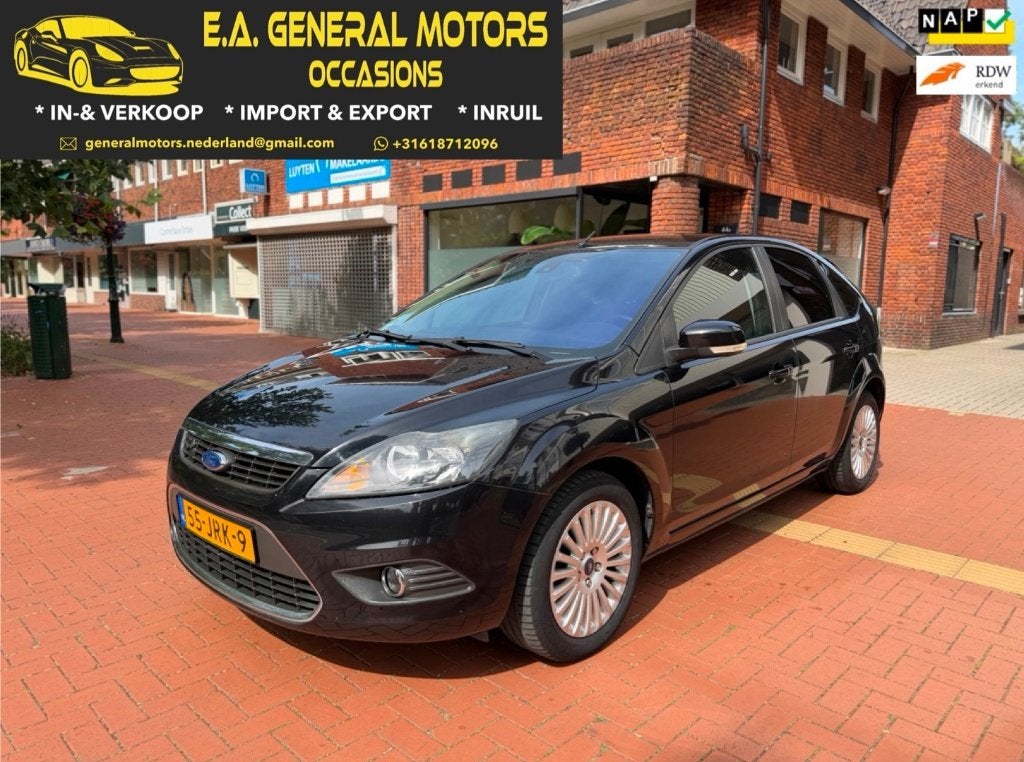 Ford Focus 1.8 2009 | FlexiFuel | TREKHAAK, Auto's, Euro 5, Zwart, 4 cilinders, 1207 kg