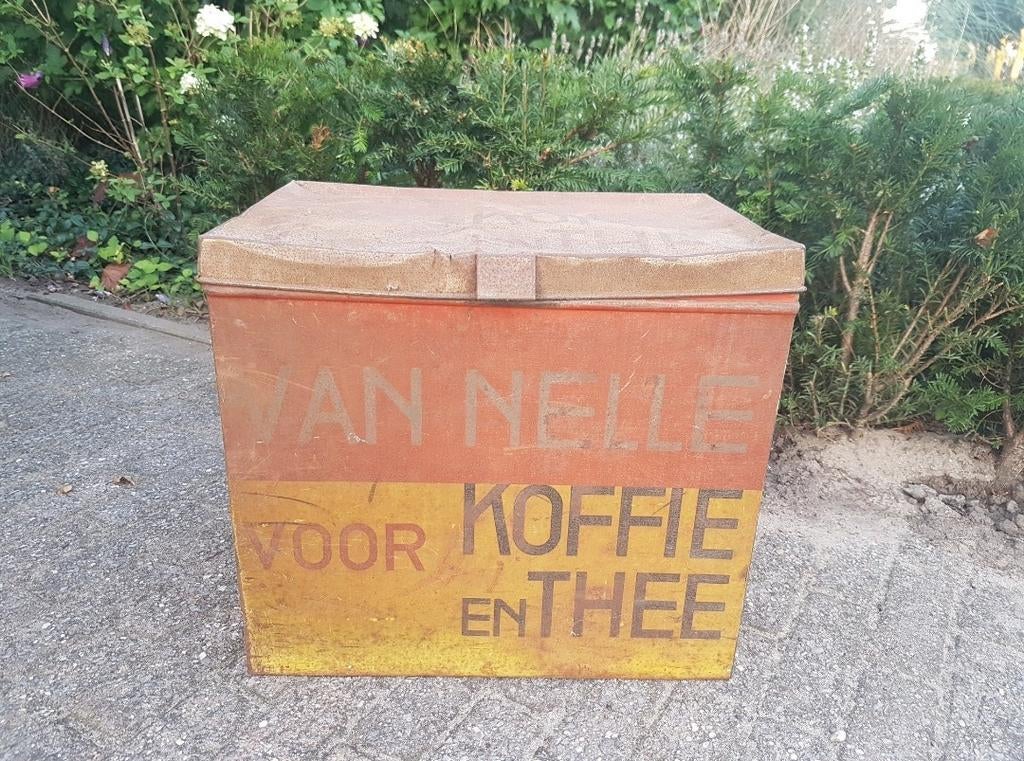 Van Nelle blik winkelblik voorraadblik koffie en thee retro, Ophalen of Verzenden, Gebruikt, Koffie, Van Nelle