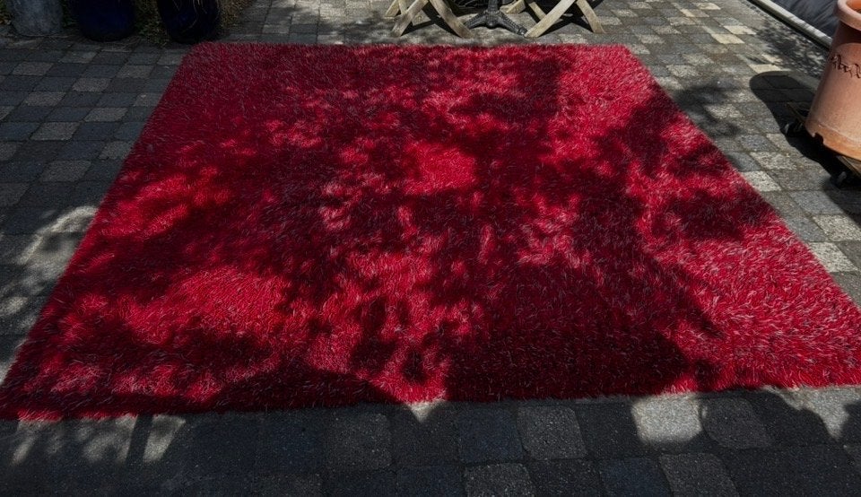 LEOLUX Vloerkleed - Signaal Rood - zonder gebruikerssporen, Ophalen, Gebruikt, Vierkant, 200 cm of meer