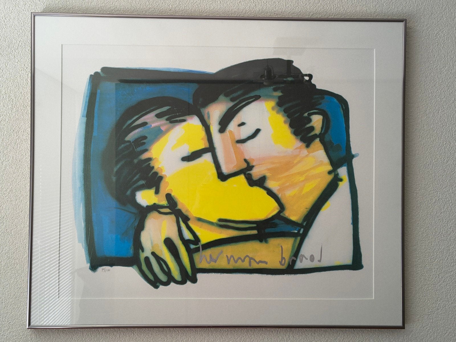 Herman Brood - Zeefdruk 'DE KUS OF HET KUSJE' - Gesigneerd, Ophalen