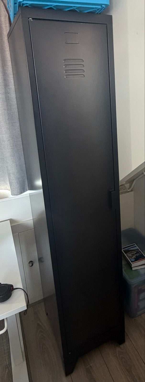 Antracietkleurige metalen lockerkast, Huis en Inrichting, Ophalen, Gebruikt