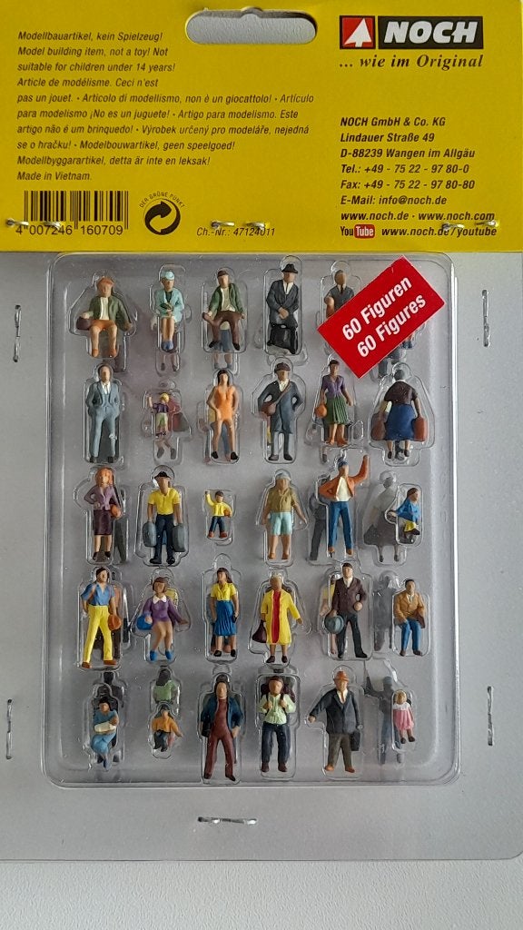 NOCH H0(16070)MEGA VOORDEEL SET FIGUREN(60 FIGUURTJES), Hobby en Vrije tijd, Modeltreinen | H0, Overige merken, Gelijkstroom of Wisselstroom