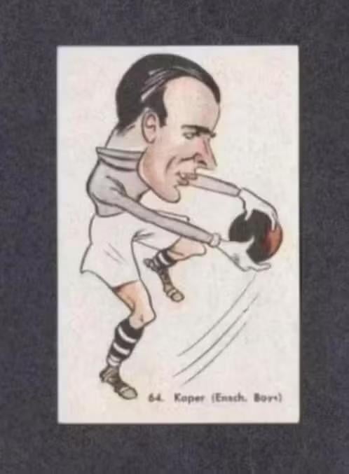 Voetbalplaatje Enschedese Boys Keeper Koper 1950., Ophalen of Verzenden, Zo goed als nieuw