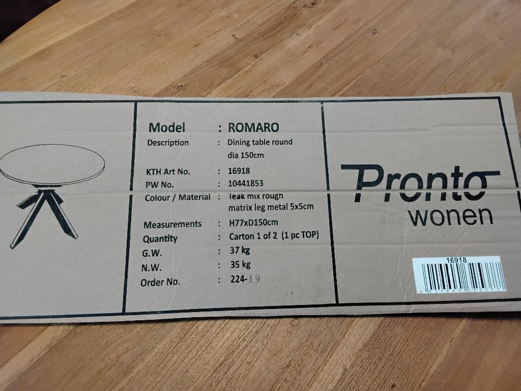 Nieuwe ronde tafel kruispoot. Van 799= nu 350. Second Life., Ophalen, Rond, Zo goed als nieuw, Vijf personen of meer