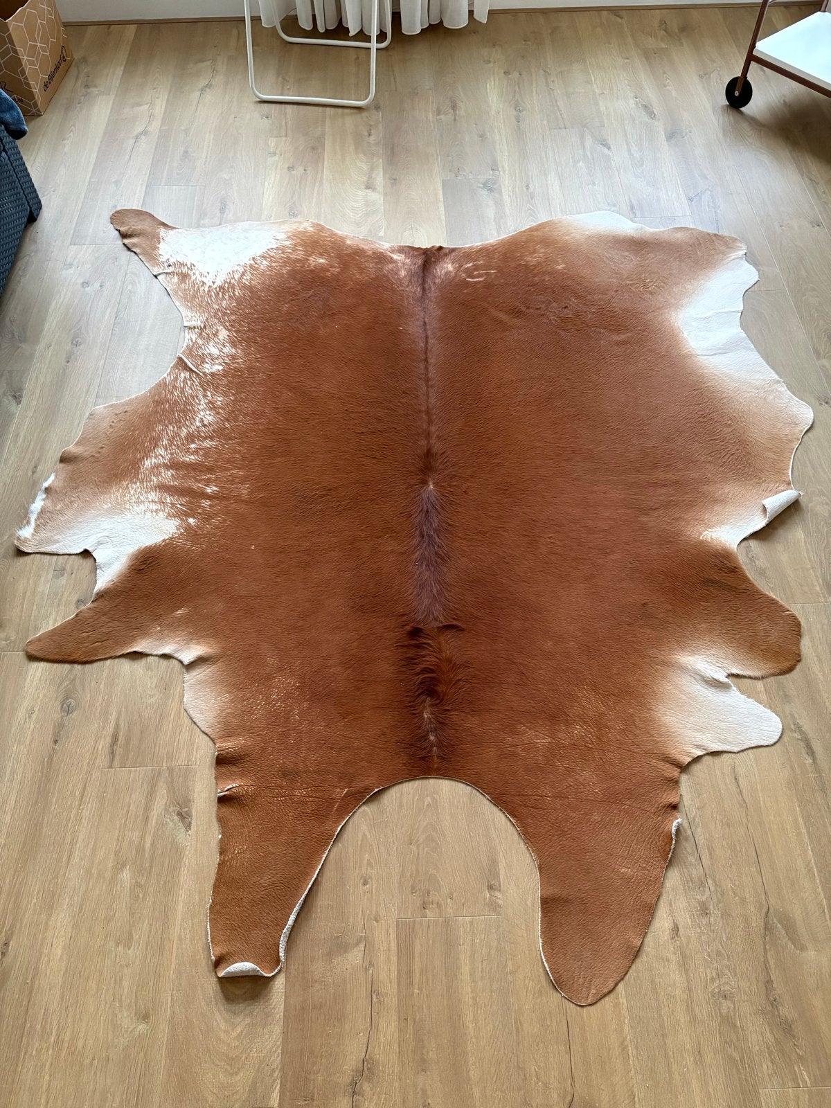 Koeienhuid bruin/wit 180x200cm, Ophalen, Gebruikt, Bruin, 150 tot 200 cm