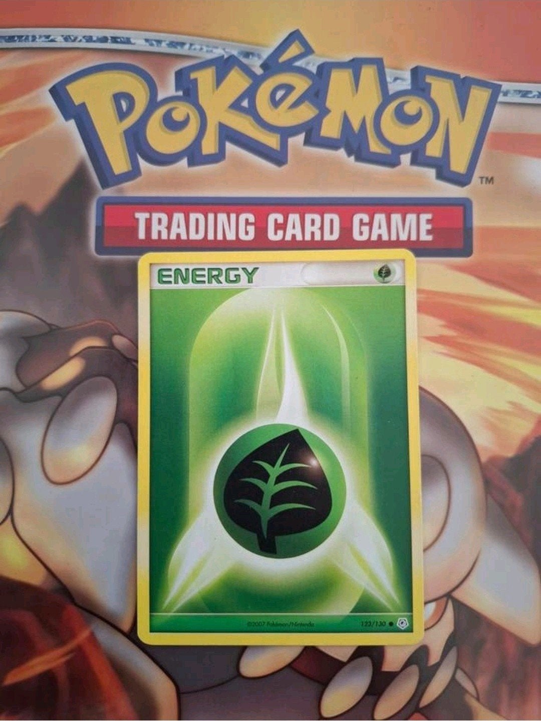 Grass energy 123/130 Diamond&Pearl base set pokemon kaart, Ophalen of Verzenden, Gebruikt, Losse kaart