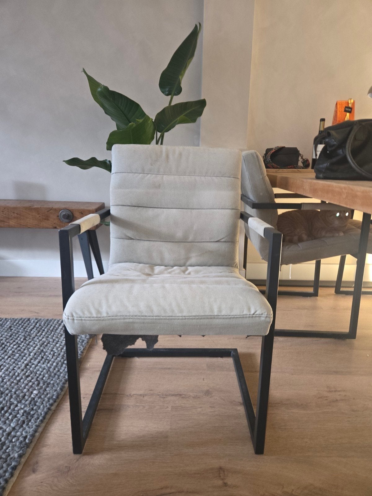 4 comfortabele eetkamerstoelen - Gratis af te halen, Huis en Inrichting, Ophalen, Gebruikt, Metaal, Vier