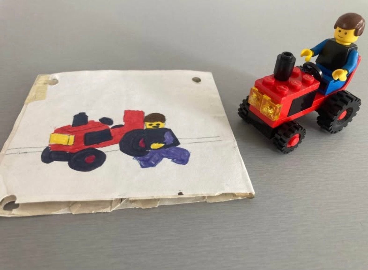 Lego rode tractor 6608 - Vintage Lego, Gebruikt, Lego, Ophalen of Verzenden, Complete set