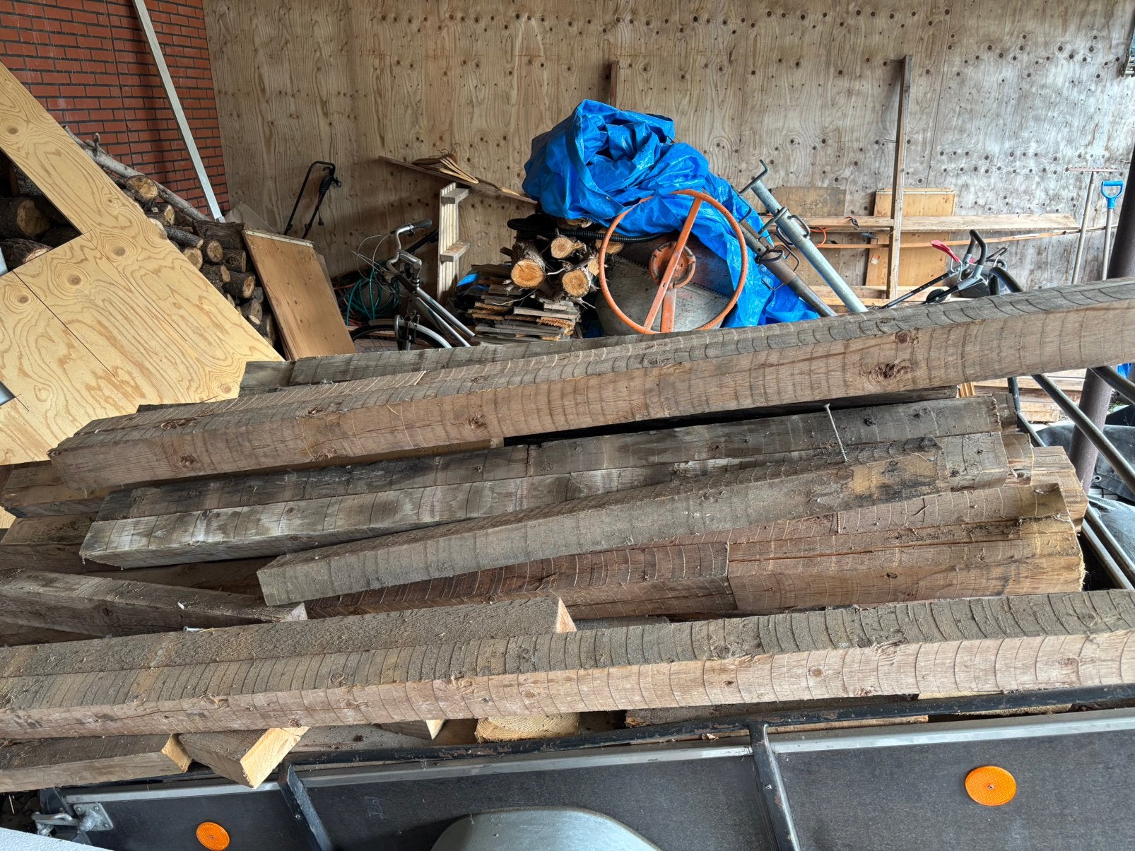 GRATIS: Robuuste houten balken, Ophalen, Gebruikt, Balk, Overige houtsoorten