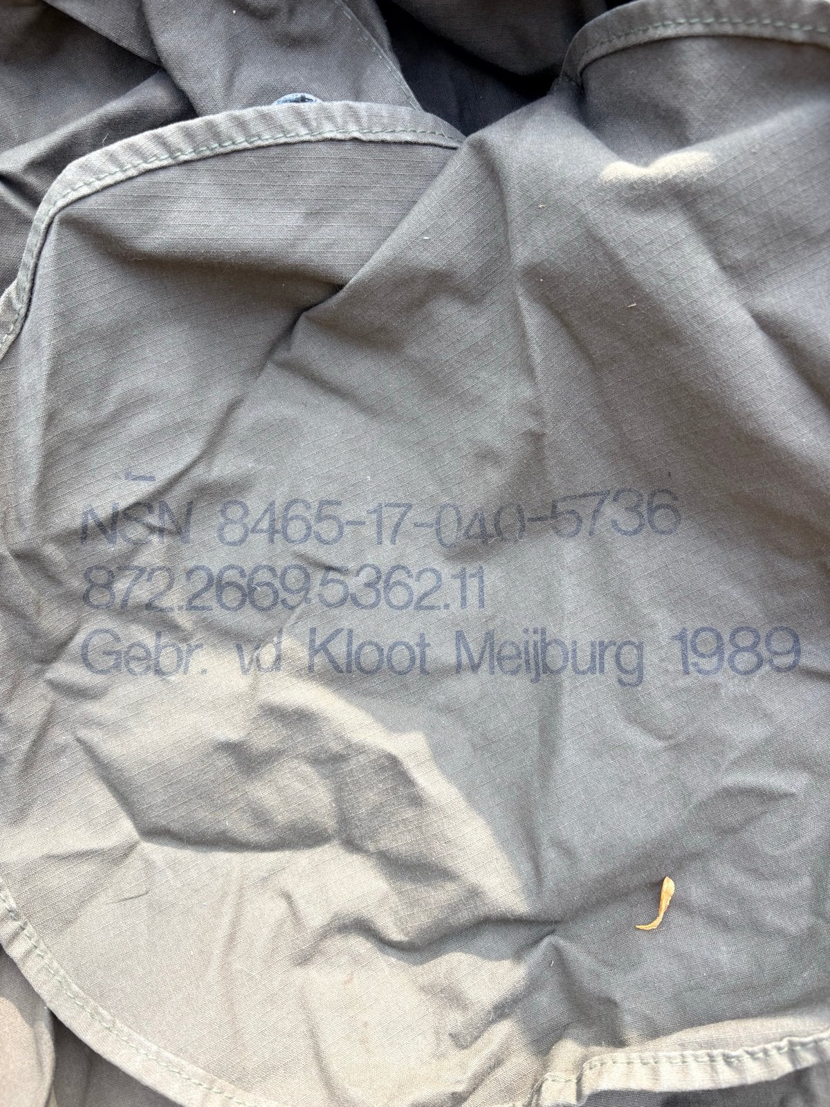 Plunjezak uit 1989 - Gebruikt met naam, Ophalen of Verzenden, Landmacht, Nederland, Kleding of Schoenen