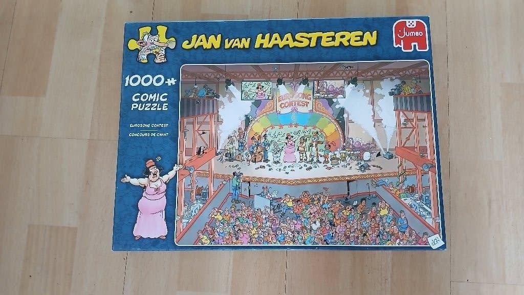 EUROSONG CONTEST JAN VAN HAASTEREN 10000 stukjes, Ophalen of Verzenden, 500 t/m 1500 stukjes, Zo goed als nieuw, Legpuzzel