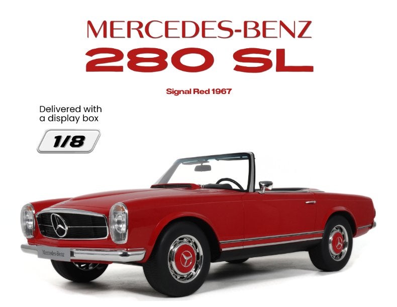 GT Spirit 1:8 Mercedes Benz 280 SL Signal red 1967 in vitrin, Ophalen, -, Nieuw, 1:5 t/m 1:8