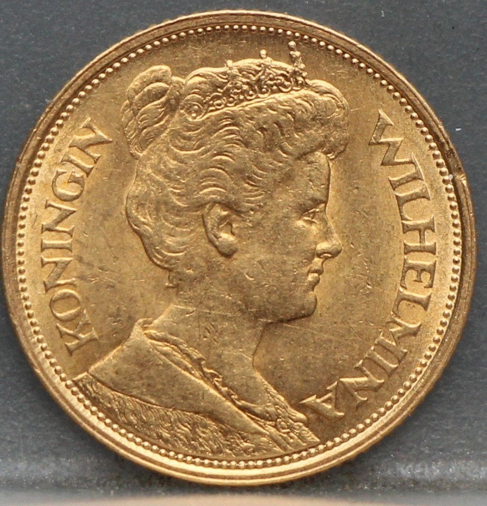 Gouden vijfje 1912 - 5 gulden 1912 Wilhelmina, 5 gulden, Koningin Wilhelmina, Losse munt, Goud