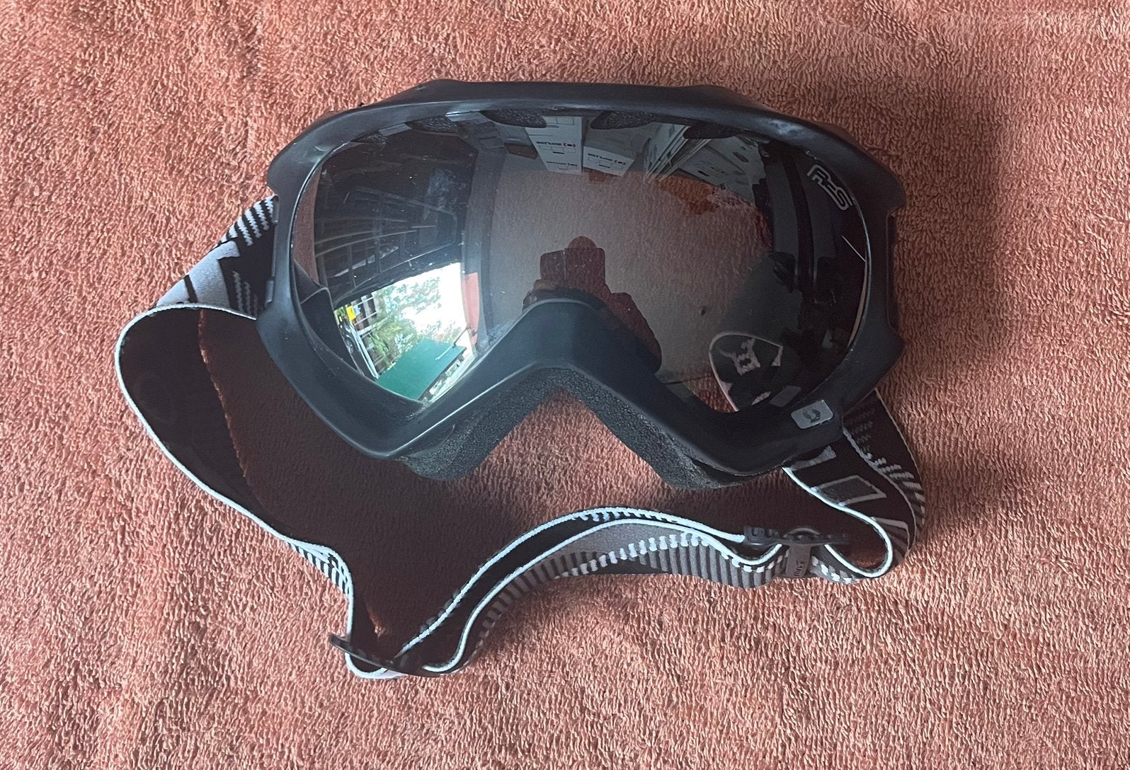 SCOTT skibril / snowboardbril – Zwart met gespiegelde lens, Gebruikt, Overige typen, Minder dan 100 cm, Ophalen