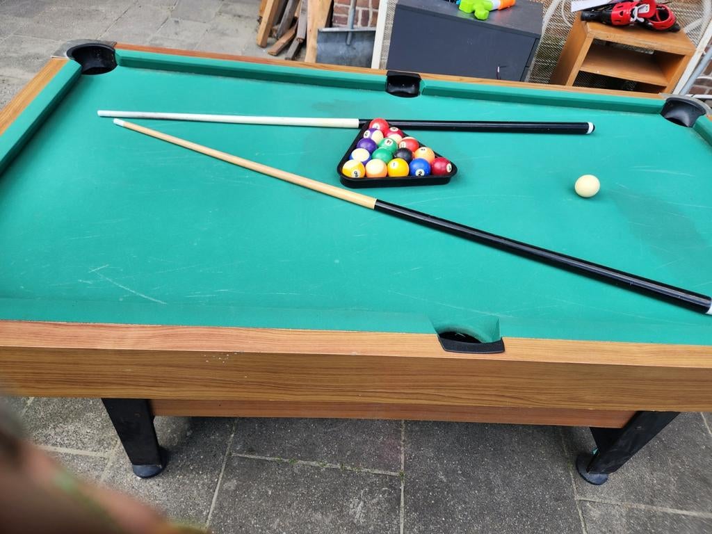 Pooltafel met Accessoires, Ophalen, Gebruikt, Pooltafel